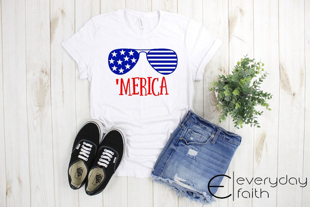 America; 'Merica; Cool; Glasses; July 4th; Independence Day; Fourth of July; Summer Shirt