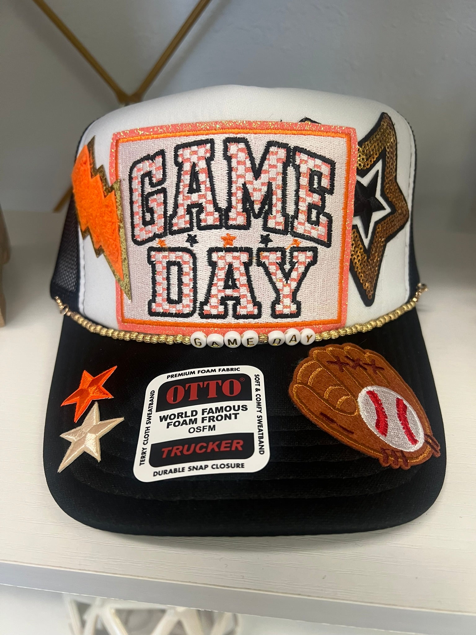 Black and Orange Game Day Hat