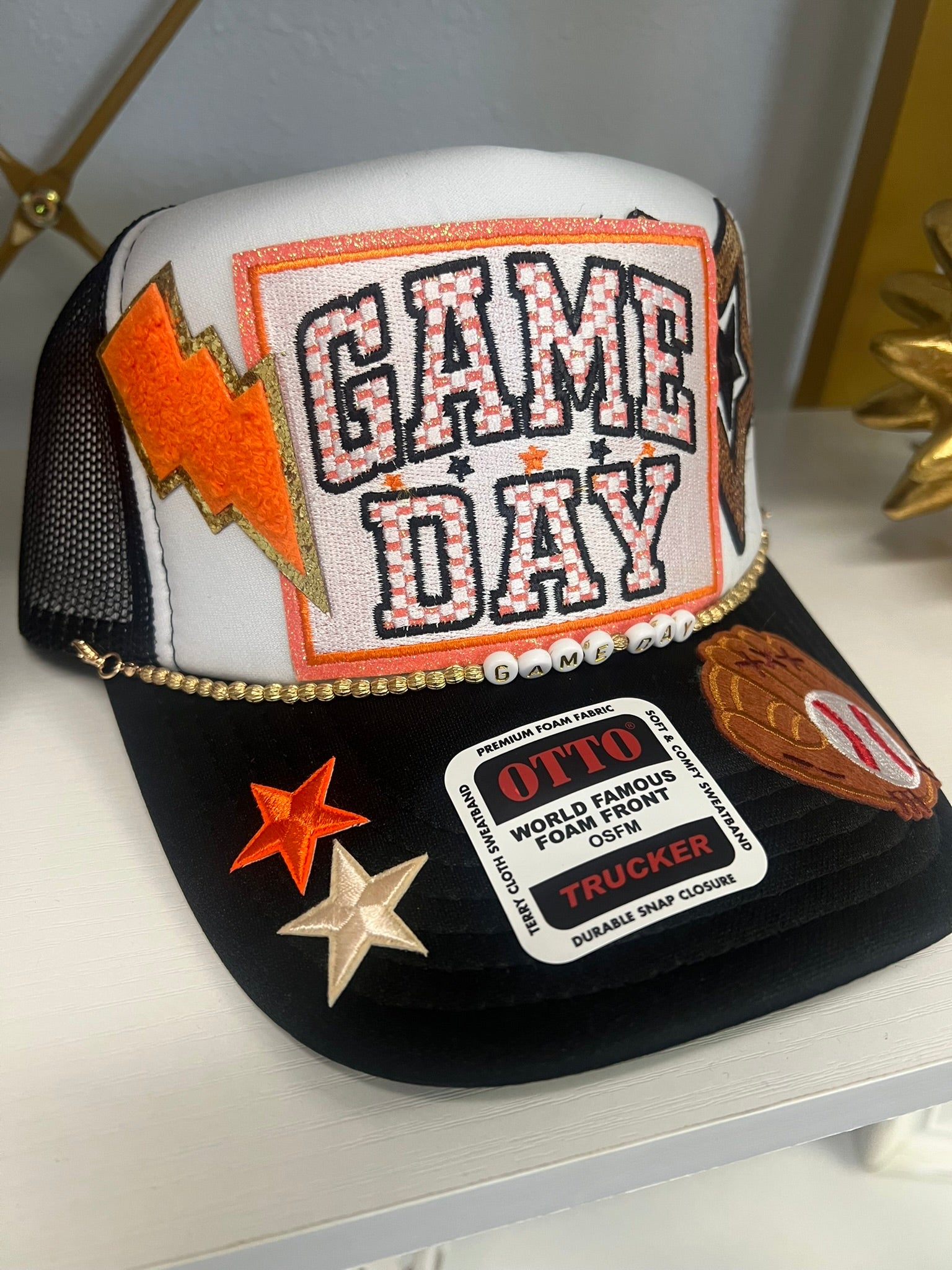 Black and Orange Game Day Hat